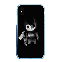 Чехол iPhone XS Max матовый BENDY - БЕНДИ РОБОТ, цвет: 3D-голубой