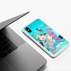 Чехол iPhone XS Max матовый Hatsune Miku Мику Хацунэ, цвет: 3D-белый — фото 2
