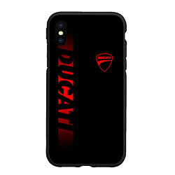 Чехол iPhone XS Max матовый DUCATI BLACK RED LINE, цвет: 3D-черный