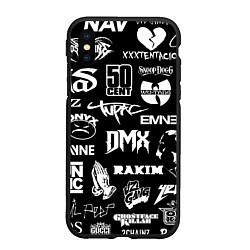 Чехол iPhone XS Max матовый RAP & HIP HOP LOGOS, цвет: 3D-черный