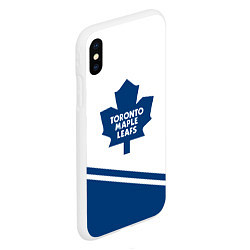 Чехол iPhone XS Max матовый Toronto Maple Leafs Торонто Мейпл Лифс, цвет: 3D-белый — фото 2