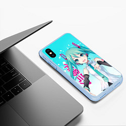 Чехол iPhone XS Max матовый Hatsune Miku, Мику Хацунэ, цвет: 3D-голубой — фото 2