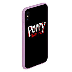 Чехол iPhone XS Max матовый Poppy Playtime: Logo, цвет: 3D-сиреневый — фото 2