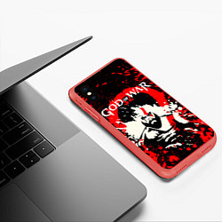 Чехол iPhone XS Max матовый GOD OF WAR ГОД ОФ ВАР БРЫЗГИ ГРАНЖ, цвет: 3D-красный — фото 2