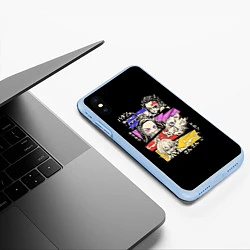 Чехол iPhone XS Max матовый КЛИНОК РАССЕКАЮЩИЙ ДЕМОНОВ, ГЕРОИ АНИМЕ, цвет: 3D-голубой — фото 2