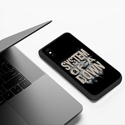 Чехол iPhone XS Max матовый System of a Down, цвет: 3D-черный — фото 2