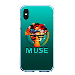 Чехол iPhone XS Max матовый The Resistance - Muse, цвет: 3D-голубой