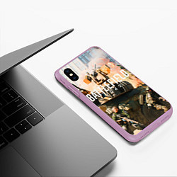 Чехол iPhone XS Max матовый Battlefield 2042 - отряд, цвет: 3D-сиреневый — фото 2