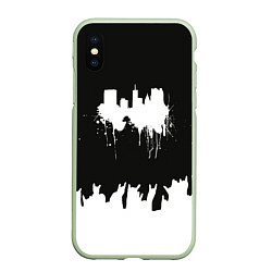 Чехол iPhone XS Max матовый Black sity Город тьмы ART 2, цвет: 3D-салатовый