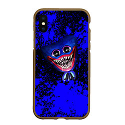 Чехол iPhone XS Max матовый Huggy Wuggy: Blue Rage, цвет: 3D-коричневый