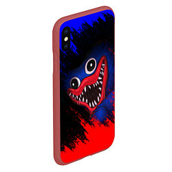 Чехол iPhone XS Max матовый Huggy Wuggy: Red Rage, цвет: 3D-красный — фото 2