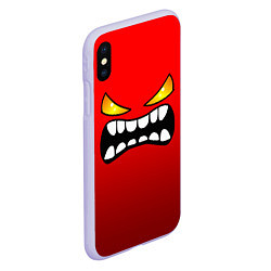 Чехол iPhone XS Max матовый Geometry Dash: Demon Face, цвет: 3D-светло-сиреневый — фото 2