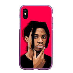 Чехол iPhone XS Max матовый Thinking Denzel, цвет: 3D-фиолетовый