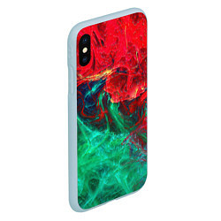 Чехол iPhone XS Max матовый НЕОНОВАЯ ТОКСИЧНАЯ АБСТРАКЦИЯ NEON TOXIC WAVES, цвет: 3D-голубой — фото 2