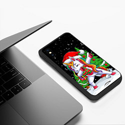 Чехол iPhone XS Max матовый НОВОГОДНИЙ ЕДИНОРОГ ДЭБ, цвет: 3D-черный — фото 2
