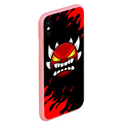 Чехол iPhone XS Max матовый Geometry Dash: Demon Red Fire, цвет: 3D-баблгам — фото 2