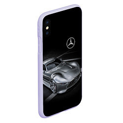 Чехол iPhone XS Max матовый Mercedes-Benz motorsport black, цвет: 3D-светло-сиреневый — фото 2