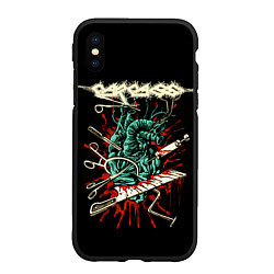 Чехол iPhone XS Max матовый Carcass, цвет: 3D-черный