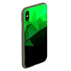 Чехол iPhone XS Max матовый Изумрудный Зеленый Геометрия, цвет: 3D-темно-зеленый — фото 2