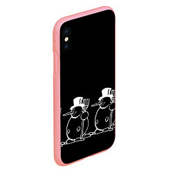 Чехол iPhone XS Max матовый Снеговик на черном фоне, цвет: 3D-баблгам — фото 2