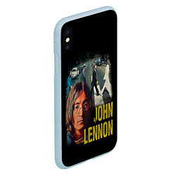 Чехол iPhone XS Max матовый The Beatles John Lennon, цвет: 3D-голубой — фото 2
