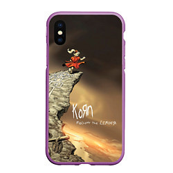 Чехол iPhone XS Max матовый Follow the Leader - Korn, цвет: 3D-фиолетовый
