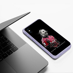 Чехол iPhone XS Max матовый Златан Ибрагимович Милан, цвет: 3D-светло-сиреневый — фото 2