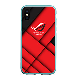 Чехол iPhone XS Max матовый ROG - republic of gamers, цвет: 3D-мятный