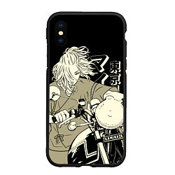 Чехол iPhone XS Max матовый Токийские мстители: Майки на мотоцикле, цвет: 3D-черный