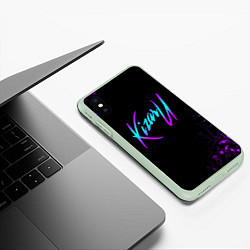 Чехол iPhone XS Max матовый КИЗАРУ НЕОН ЛОГО KIZARU NEON, цвет: 3D-салатовый — фото 2