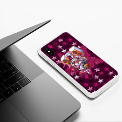 Чехол iPhone XS Max матовый Бумбокс в космических звездах, цвет: 3D-белый — фото 2