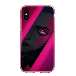 Чехол iPhone XS Max матовый Jinx Arcane League of Legends, цвет: 3D-розовый