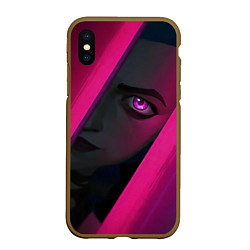 Чехол iPhone XS Max матовый Jinx Arcane League of Legends, цвет: 3D-коричневый