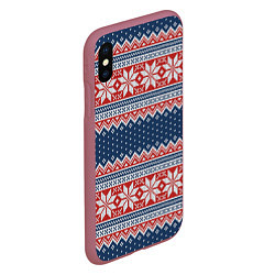 Чехол iPhone XS Max матовый Knitted Pattern, цвет: 3D-малиновый — фото 2