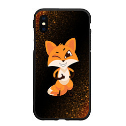 Чехол iPhone XS Max матовый Fox - Winking - Noise, цвет: 3D-черный