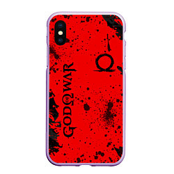 Чехол iPhone XS Max матовый God of War Брызги крови, цвет: 3D-сиреневый