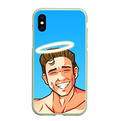 Чехол iPhone XS Max матовый BILLY HERRINGTON, цвет: 3D-салатовый