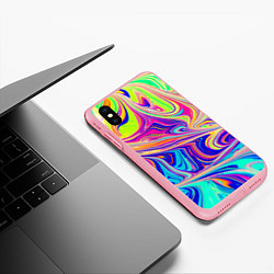 Чехол iPhone XS Max матовый Аномально яркие цветные разводы, цвет: 3D-баблгам — фото 2