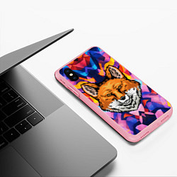 Чехол iPhone XS Max матовый АБСТРАКЦИЯ И ГОЛОВА ЛИСЫ FOX HEAD, цвет: 3D-баблгам — фото 2