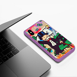 Чехол iPhone XS Max матовый Alec Monopoly ART, цвет: 3D-фиолетовый — фото 2