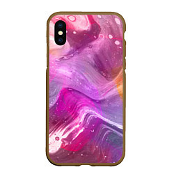 Чехол iPhone XS Max матовый Акварельные Волны, цвет: 3D-коричневый