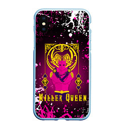 Чехол iPhone XS Max матовый JOJO KILLER QUEEN КОРОЛЕВА УБИЙЦА, цвет: 3D-голубой