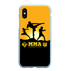 Чехол iPhone XS Max матовый ММА Mixed Martial Arts, цвет: 3D-голубой