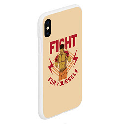 Чехол iPhone XS Max матовый FIGHT FOR YOURSELF, цвет: 3D-белый — фото 2