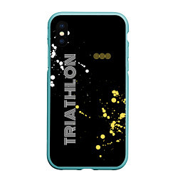 Чехол iPhone XS Max матовый Triathlon Триатлон, цвет: 3D-мятный