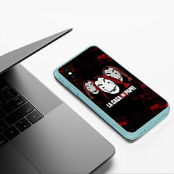 Чехол iPhone XS Max матовый БУМАЖНЫЙ ДОМ СЕРИАЛ LA CASA DE PAPEL BELLA CIAO, цвет: 3D-мятный — фото 2