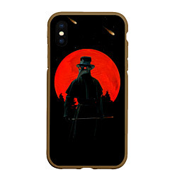 Чехол iPhone XS Max матовый Plague doctor ЧУМНОЙ ДОКТОР, цвет: 3D-коричневый