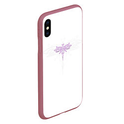 Чехол iPhone XS Max матовый Стрекоза Violet Neon Theme, цвет: 3D-малиновый — фото 2