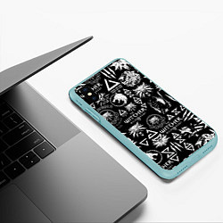 Чехол iPhone XS Max матовый ВЕДЬМАК ЛОЛГОБОМБИНГ THE WITCHER, цвет: 3D-мятный — фото 2