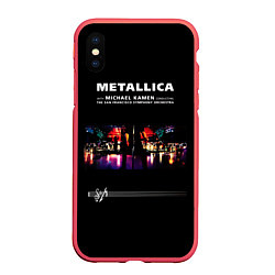 Чехол iPhone XS Max матовый Metallica S и M, цвет: 3D-красный